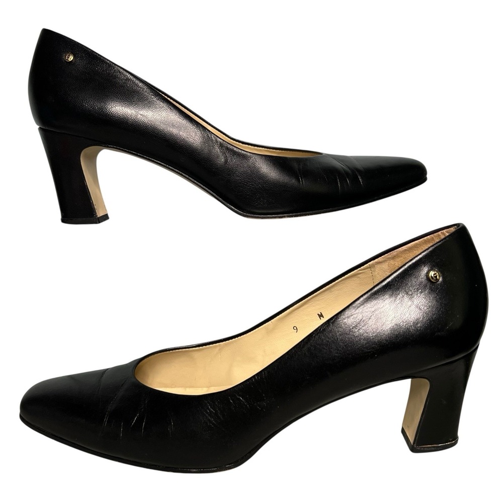 Etienne Aigner Pumps Heels Womens 9N Narrow Taylor Classic Black Leather Classic